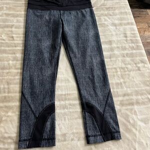 Lululemon 4 Stylish Black and Gray Crop Leggings